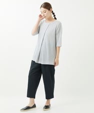 NGKGV52230 GIANNI LO GIUDICE(ジャンニ ロ ジュディチェ) [洗える・日本製]アイアス天竺チュニックカットソー ライトグレー