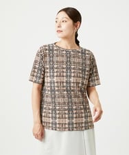 NGKHA01170 GIANNI LO GIUDICE(ジャンニ ロ ジュディチェ) [接触冷感・洗える]ジオメトリックプリントカットソープルオーバー オレンジ