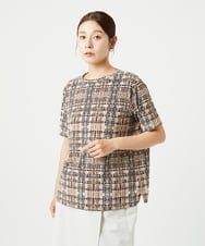 NGKHA01170 GIANNI LO GIUDICE(ジャンニ ロ ジュディチェ) [接触冷感・洗える]ジオメトリックプリントカットソープルオーバー オレンジ