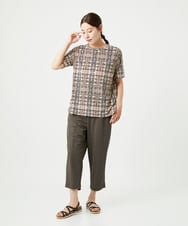NGKHA01170 GIANNI LO GIUDICE(ジャンニ ロ ジュディチェ) [接触冷感・洗える]ジオメトリックプリントカットソープルオーバー オレンジ