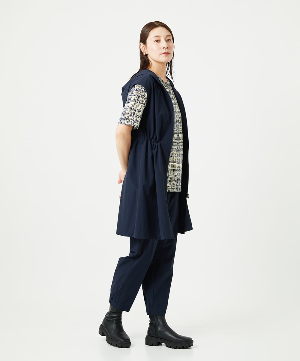 NGKHA01170 GIANNI LO GIUDICE(ジャンニ ロ ジュディチェ) [接触冷感・洗える]ジオメトリックプリントカットソープルオーバー グリーン