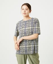 NGKHA01170 GIANNI LO GIUDICE(ジャンニ ロ ジュディチェ) [接触冷感・洗える]ジオメトリックプリントカットソープルオーバー グリーン