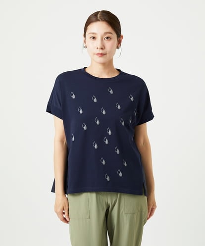 NGKHA02230 GIANNI LO GIUDICE [洗える]コットン天竺しずくプリントカットソープルオーバー