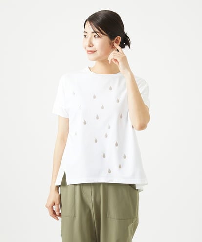 NGKHA02230 GIANNI LO GIUDICE [洗える]コットン天竺しずくプリントカットソープルオーバー