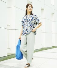 NGKHB33220 GIANNI LO GIUDICE(ジャンニ ロ ジュディチェ) [接触冷感・洗える・日本製]強撚コットン天竺プリントカットソー ブルー