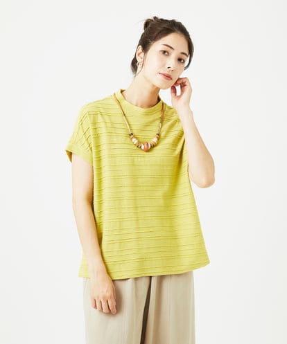NGKHB34180 GIANNI LO GIUDICE [洗える]タックボーダージャガードカットソー