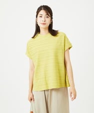NGKHB34180 GIANNI LO GIUDICE(ジャンニ ロ ジュディチェ) [洗える]タックボーダージャガードカットソー イエロー