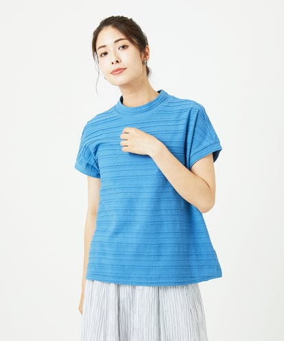 NGKHB34180 GIANNI LO GIUDICE [洗える]タックボーダージャガードカットソー