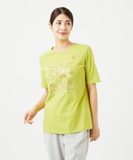 NGKHC06190 GIANNI LO GIUDICE(ジャンニ ロ ジュディチェ) [接触冷感・洗える・日本製]クールローレルスカイコット刺繍カットソー イエロー