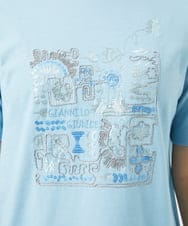 NGKHC06190 GIANNI LO GIUDICE(ジャンニ ロ ジュディチェ) [接触冷感・洗える・日本製]クールローレルスカイコット刺繍カットソー ライトブルー