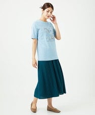 NGKHC06190 GIANNI LO GIUDICE(ジャンニ ロ ジュディチェ) [接触冷感・洗える・日本製]クールローレルスカイコット刺繍カットソー ライトブルー