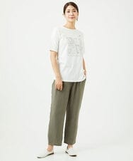 NGKHC06190 GIANNI LO GIUDICE(ジャンニ ロ ジュディチェ) [接触冷感・洗える・日本製]クールローレルスカイコット刺繍カットソー ホワイト