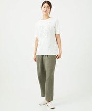 NGKHC06190 GIANNI LO GIUDICE(ジャンニ ロ ジュディチェ) [接触冷感・洗える・日本製]クールローレルスカイコット刺繍カットソー ホワイト