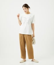 NGKHC06190 GIANNI LO GIUDICE(ジャンニ ロ ジュディチェ) [接触冷感・洗える・日本製]クールローレルスカイコット刺繍カットソー ホワイト