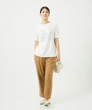 NGKHC06190 GIANNI LO GIUDICE(ジャンニ ロ ジュディチェ) [接触冷感・洗える・日本製]クールローレルスカイコット刺繍カットソー ホワイト