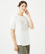 NGKHC06190 GIANNI LO GIUDICE(ジャンニ ロ ジュディチェ) [接触冷感・洗える・日本製]クールローレルスカイコット刺繍カットソー ホワイト