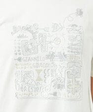 NGKHC06190 GIANNI LO GIUDICE(ジャンニ ロ ジュディチェ) [接触冷感・洗える・日本製]クールローレルスカイコット刺繍カットソー ホワイト