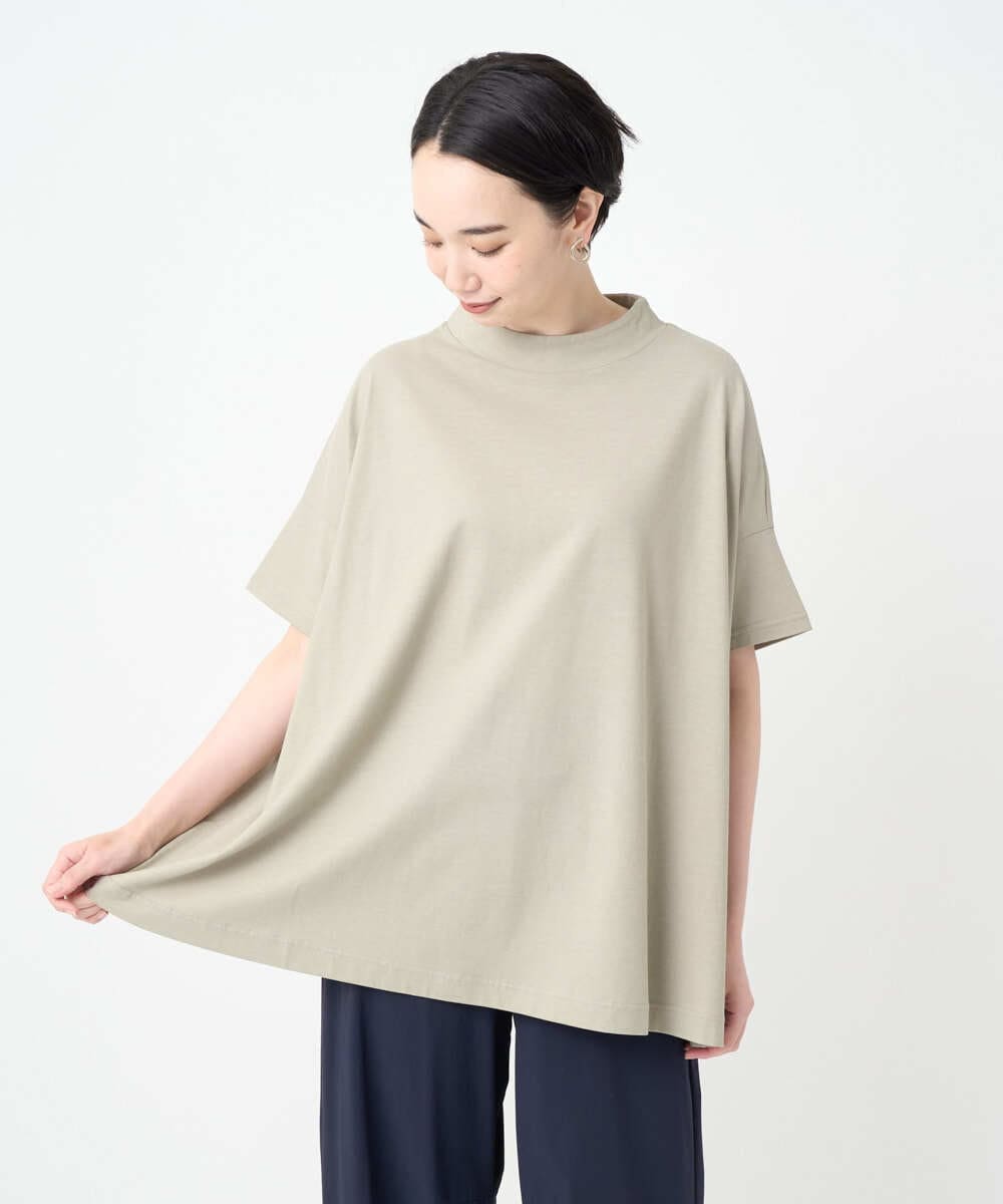 NGKHC07170 GIANNI LO GIUDICE(ジャンニ ロ ジュディチェ) [接触冷感・洗える・日本製]クールローレルスカイコットチュニックカットソー グリーン