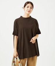 NGKHC07170 GIANNI LO GIUDICE(ジャンニ ロ ジュディチェ) [接触冷感・洗える・日本製]クールローレルスカイコットチュニックカットソー ブラウン