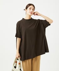 NGKHC07170 GIANNI LO GIUDICE(ジャンニ ロ ジュディチェ) [接触冷感・洗える・日本製]クールローレルスカイコットチュニックカットソー ブラウン