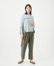NGKHC22250 GIANNI LO GIUDICE(ジャンニ ロ ジュディチェ) [洗える・日本製]ドッキングコットン天竺カットソー ブルー