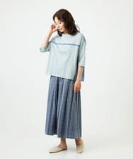 NGKHC22250 GIANNI LO GIUDICE(ジャンニ ロ ジュディチェ) [洗える・日本製]ドッキングコットン天竺カットソー ブルー