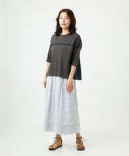 NGKHC22250 GIANNI LO GIUDICE(ジャンニ ロ ジュディチェ) [洗える・日本製]ドッキングコットン天竺カットソー ダークグレー