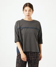 NGKHC22250 GIANNI LO GIUDICE(ジャンニ ロ ジュディチェ) [洗える・日本製]ドッキングコットン天竺カットソー ダークグレー