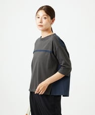 NGKHC22250 GIANNI LO GIUDICE(ジャンニ ロ ジュディチェ) [洗える・日本製]ドッキングコットン天竺カットソー ダークグレー