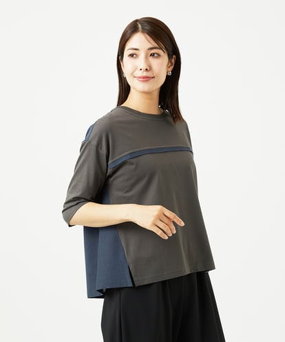 NGKHC22250 GIANNI LO GIUDICE [洗える・日本製]ドッキングコットン天竺カットソー