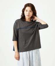 NGKHC22250 GIANNI LO GIUDICE(ジャンニ ロ ジュディチェ) [洗える・日本製]ドッキングコットン天竺カットソー ダークグレー
