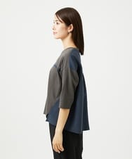 NGKHC22250 GIANNI LO GIUDICE(ジャンニ ロ ジュディチェ) [洗える・日本製]ドッキングコットン天竺カットソー ダークグレー