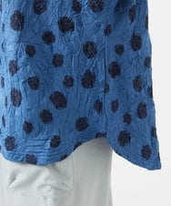 NGKHC72210 GIANNI LO GIUDICE(ジャンニ ロ ジュディチェ) [洗える・日本製]麻混ドットワッシャージャガードカットソー ブルー