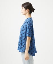 NGKHC72210 GIANNI LO GIUDICE(ジャンニ ロ ジュディチェ) [洗える・日本製]麻混ドットワッシャージャガードカットソー ブルー