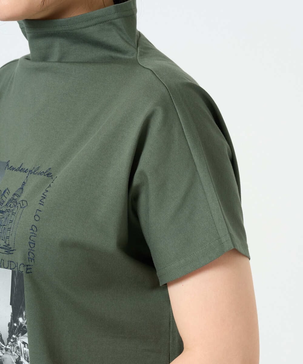 NGKHD01150 GIANNI LO GIUDICE(ジャンニ ロ ジュディチェ) [洗える]天竺フォトプリントTシャツ カーキ