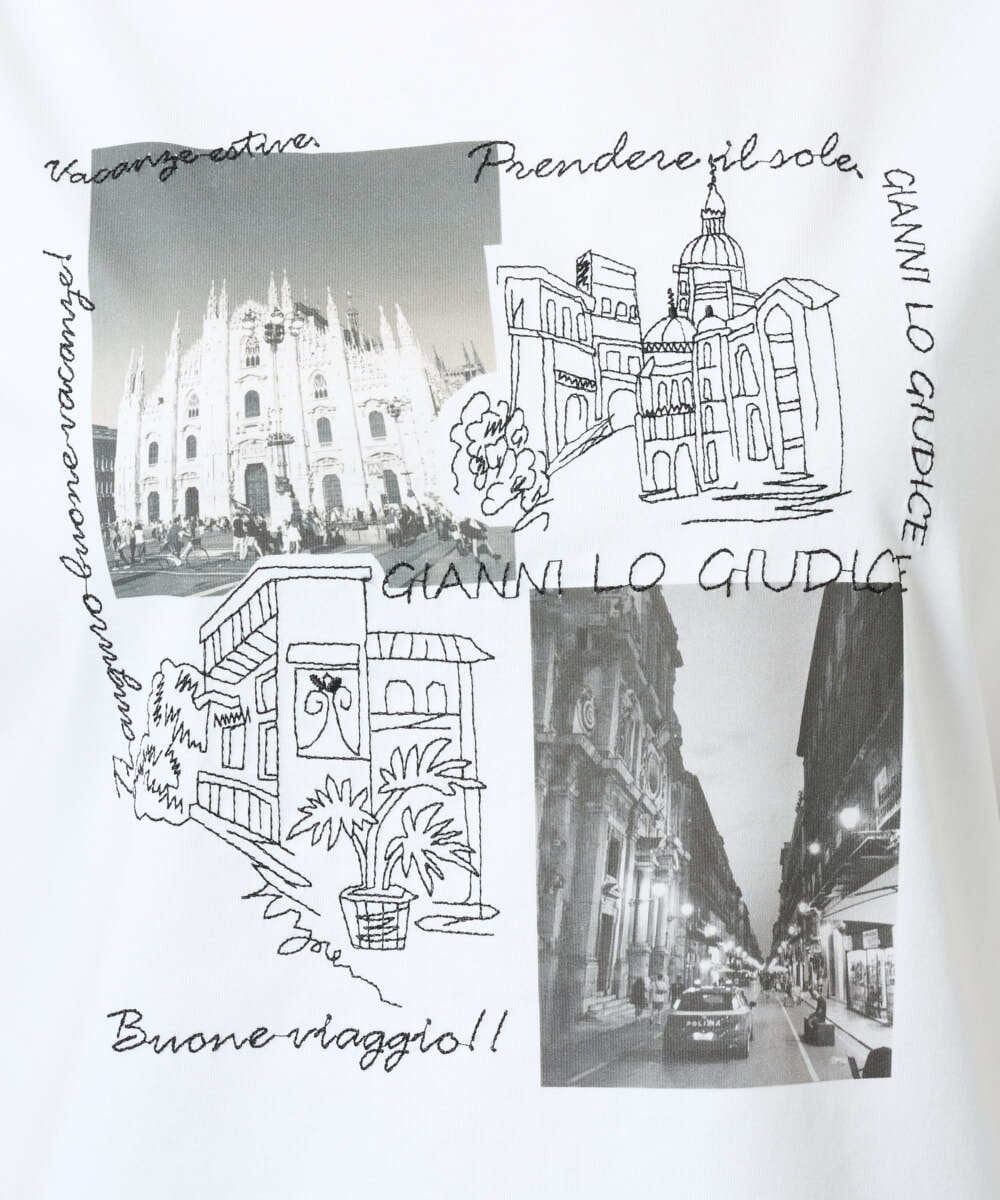 NGKHD01150 GIANNI LO GIUDICE(ジャンニ ロ ジュディチェ) [洗える]天竺フォトプリントTシャツ カーキ