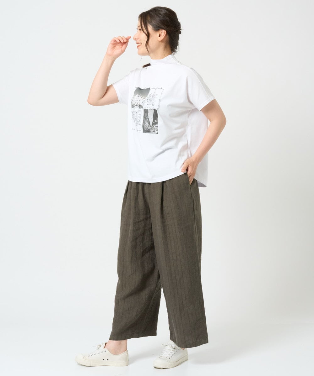 NGKHD01150 GIANNI LO GIUDICE(ジャンニ ロ ジュディチェ) [洗える]天竺フォトプリントTシャツ カーキ