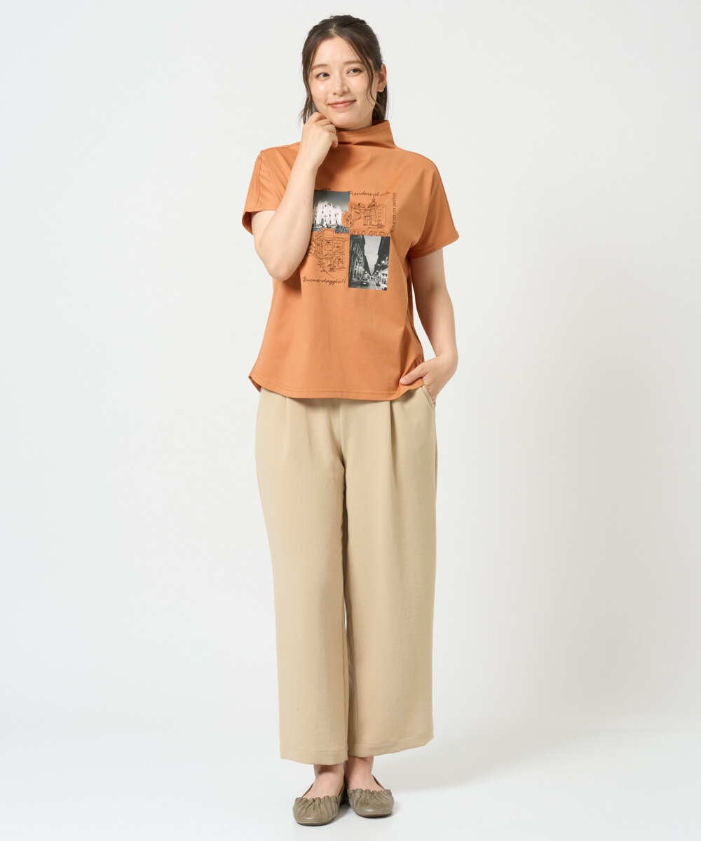 NGKHD01150 GIANNI LO GIUDICE(ジャンニ ロ ジュディチェ) [洗える]天竺フォトプリントTシャツ カーキ