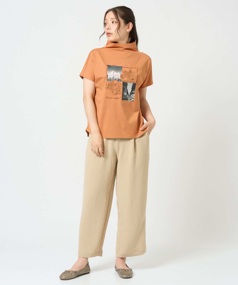 NGKHD01150 GIANNI LO GIUDICE(ジャンニ ロ ジュディチェ) [洗える]天竺フォトプリントTシャツ カーキ
