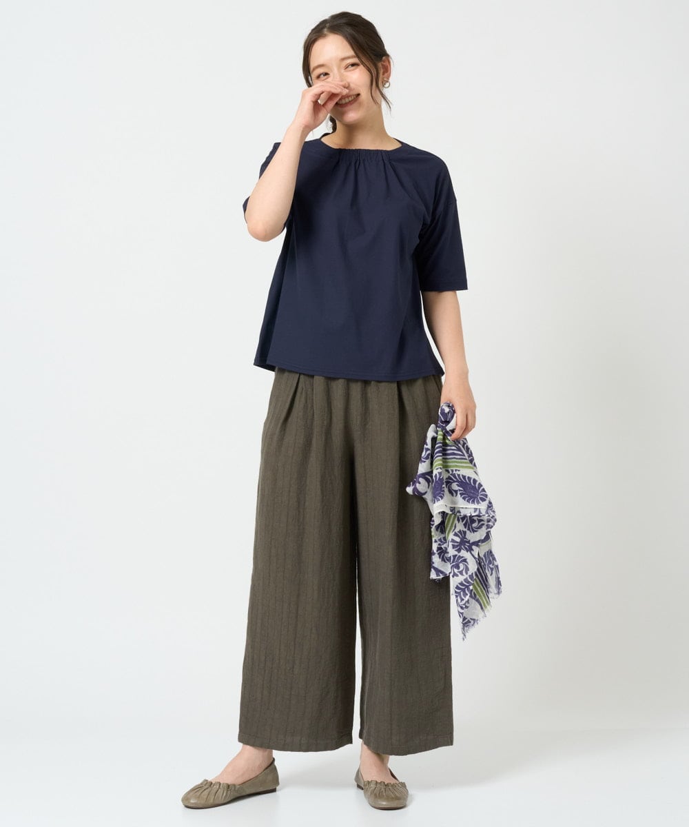 NGKHD04110 GIANNI LO GIUDICE(ジャンニ ロ ジュディチェ) [洗える・日本製]クールローレルスカイコットTシャツ カーキ