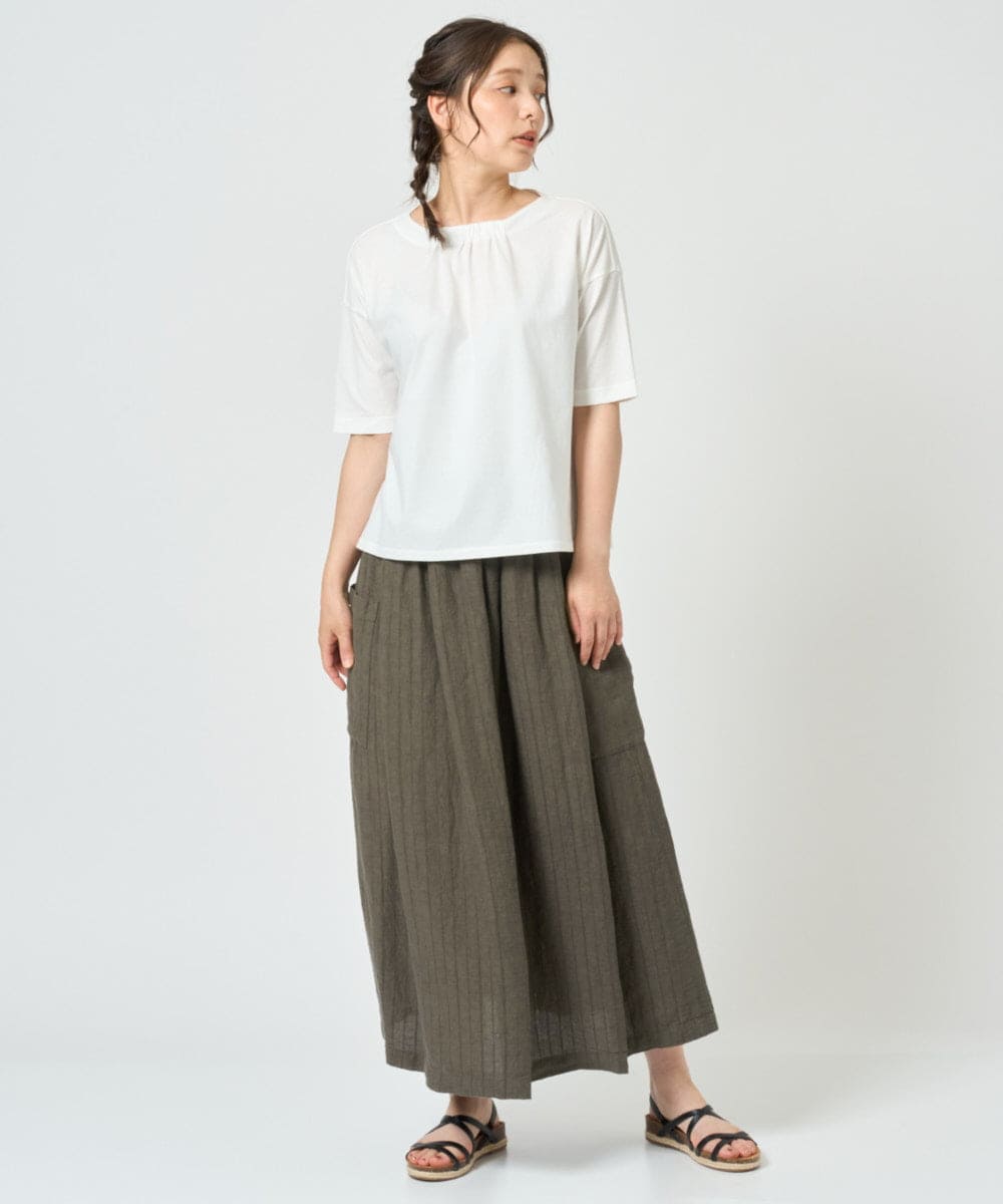 NGKHD04110 GIANNI LO GIUDICE(ジャンニ ロ ジュディチェ) [洗える・日本製]クールローレルスカイコットTシャツ カーキ