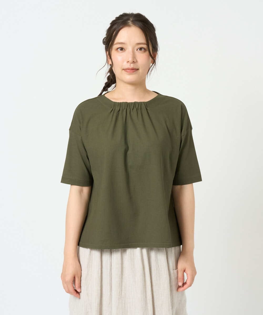 NGKHD04110 GIANNI LO GIUDICE(ジャンニ ロ ジュディチェ) [洗える・日本製]クールローレルスカイコットTシャツ カーキ