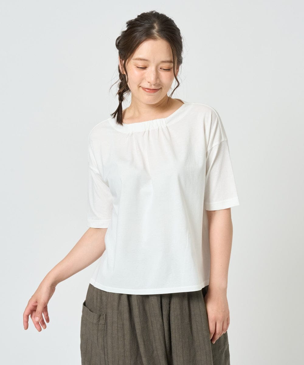 NGKHD04110 GIANNI LO GIUDICE(ジャンニ ロ ジュディチェ) [洗える・日本製]クールローレルスカイコットTシャツ ホワイト