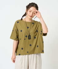 NGKHD05180 GIANNI LO GIUDICE(ジャンニ ロ ジュディチェ) [洗える・日本製]抜染ドットカットソー カーキ
