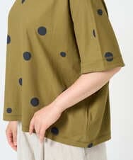 NGKHD05180 GIANNI LO GIUDICE(ジャンニ ロ ジュディチェ) [洗える・日本製]抜染ドットカットソー カーキ