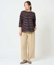NGKHD06180 GIANNI LO GIUDICE(ジャンニ ロ ジュディチェ) [洗える・日本製]抜染ボーダーカットソー カーキ