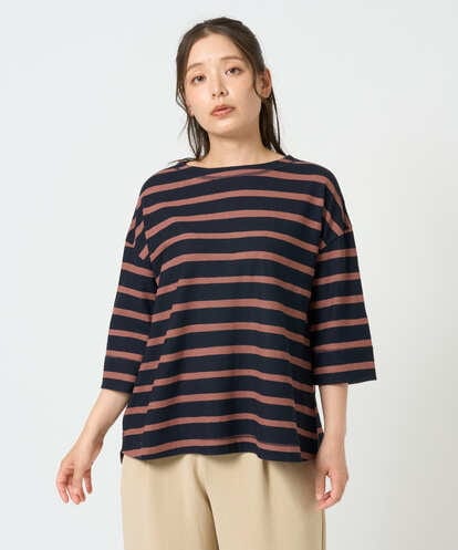 NGKHD06180 GIANNI LO GIUDICE [洗える・日本製]抜染ボーダーカットソー
