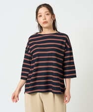 NGKHD06180 GIANNI LO GIUDICE(ジャンニ ロ ジュディチェ) [洗える・日本製]抜染ボーダーカットソー ネイビー