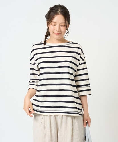 NGKHD06180 GIANNI LO GIUDICE [洗える・日本製]抜染ボーダーカットソー