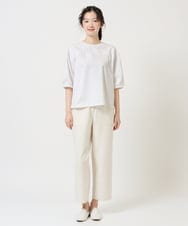 NGKHD66150 GIANNI LO GIUDICE(ジャンニ ロ ジュディチェ) [洗える]ボタニカル刺繍天竺カットソー ホワイト